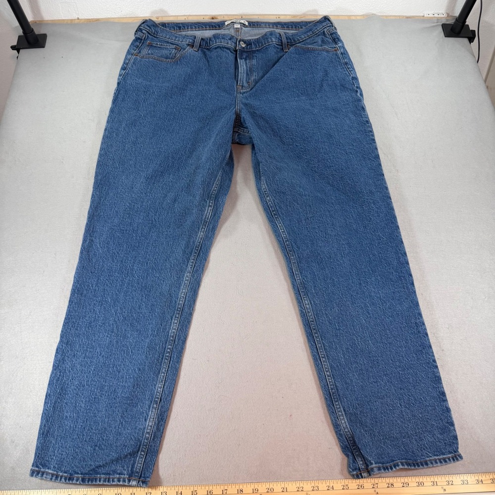 Abercrombie & Fitch Curve Love The Straight Mid Rise Jeans Blue 35/20L 20 Long‎